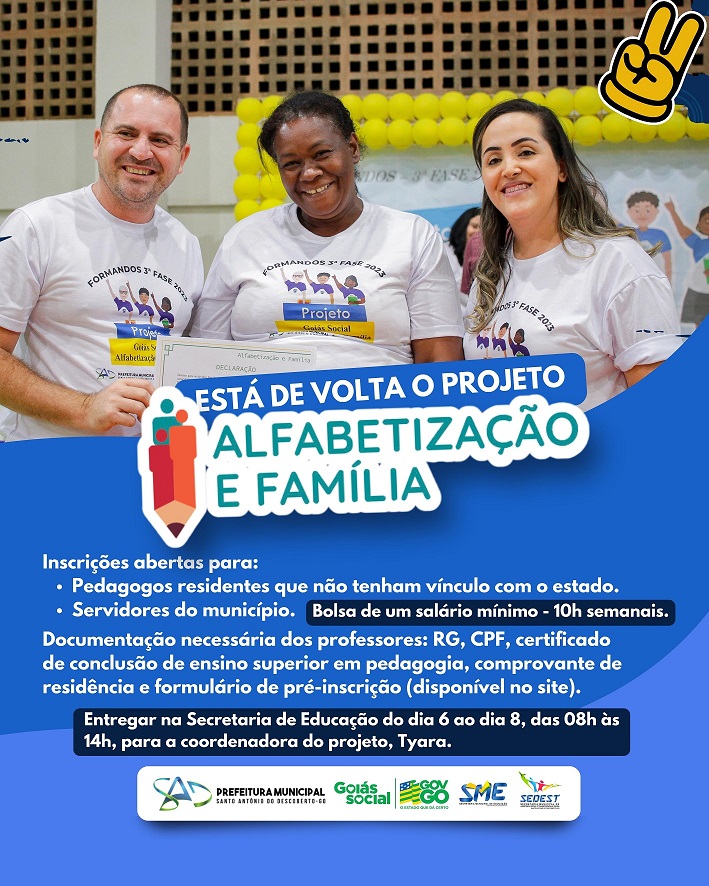Projeto Goiás Social Alfabetização e Família.
