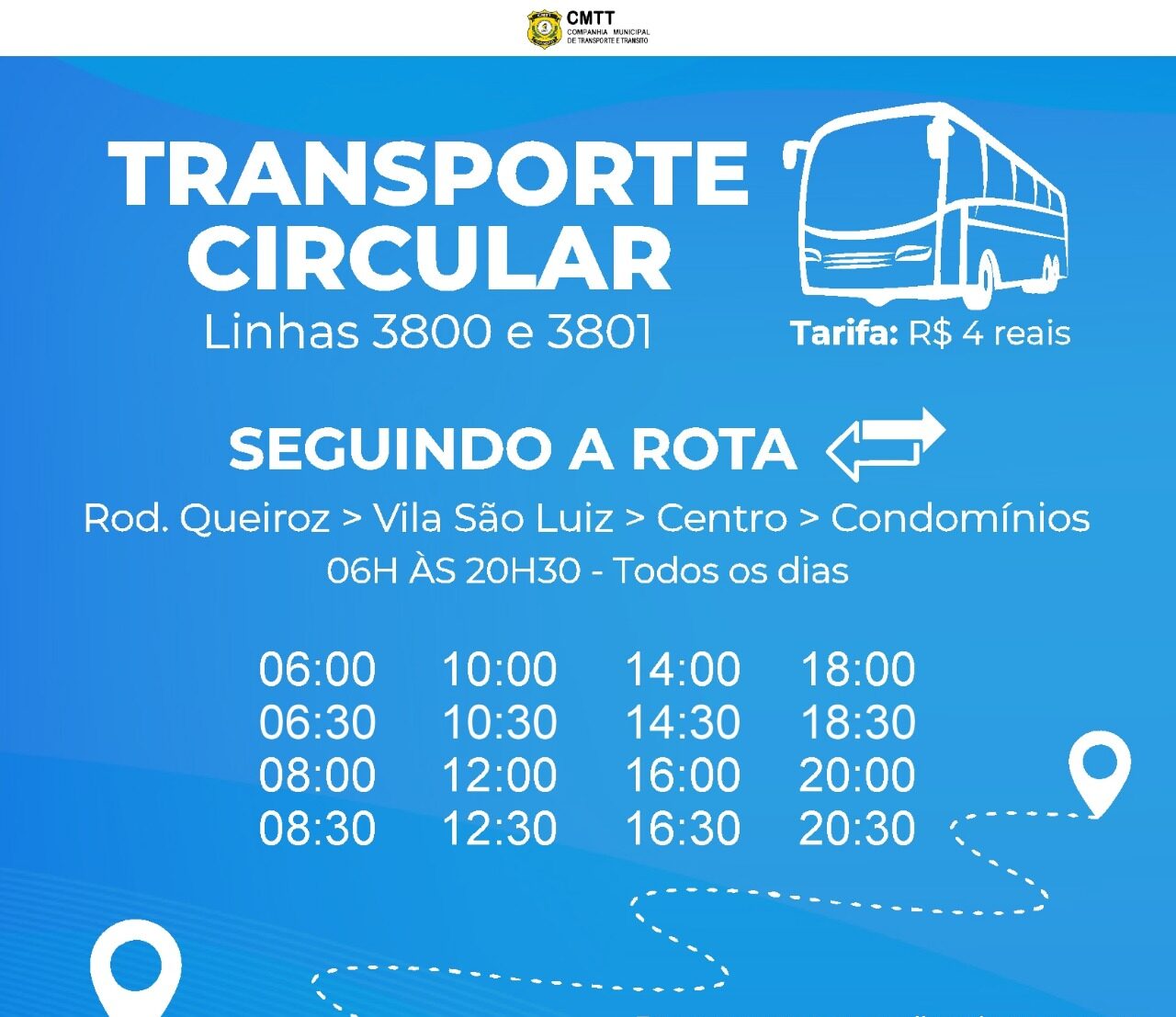 Taguatur disponibiliza 2 linhas para o transporte circular