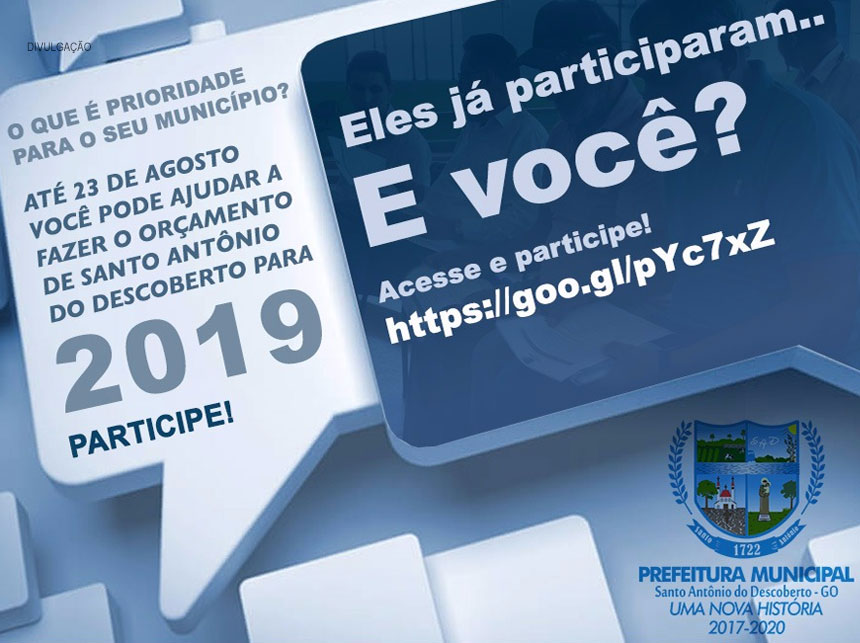 Você ainda pode participar: Em audiência prefeitura recebe sugestões para Lei Orçamentária de 2019